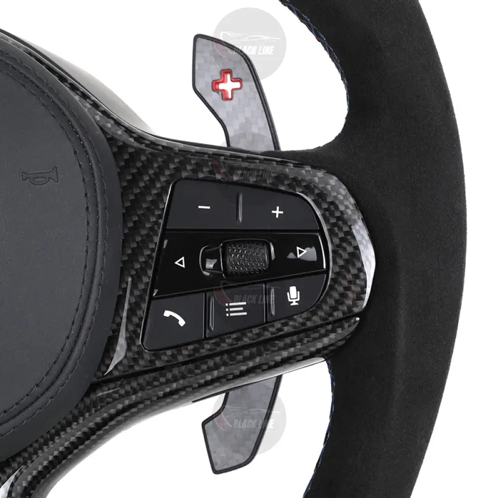 Volante BMW M Deportivo en Fibra de Carbono y Alcántara | Pantalla LED Levas de Carbono Fondo Plano y Airbag