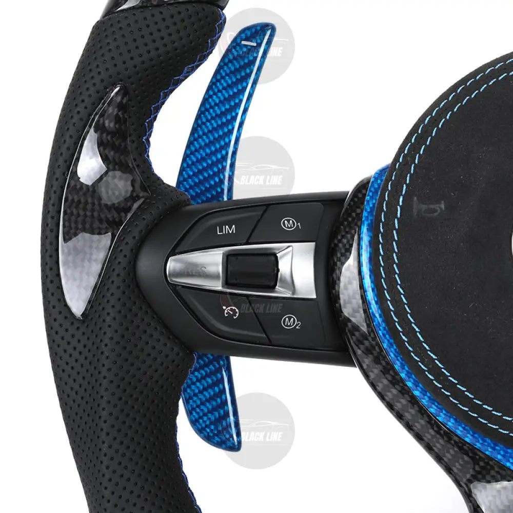 Volante BMW M Performance | Carbono Brillo Carbono Azul y Levas