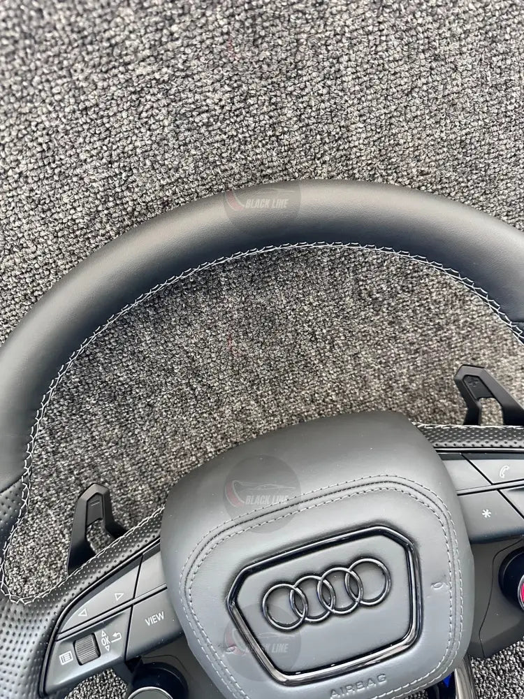 Volante Deportivo Audi RS de Cuero Negro Perforado con Drive Select Start Engine Stop Levas y Airbag Incluido