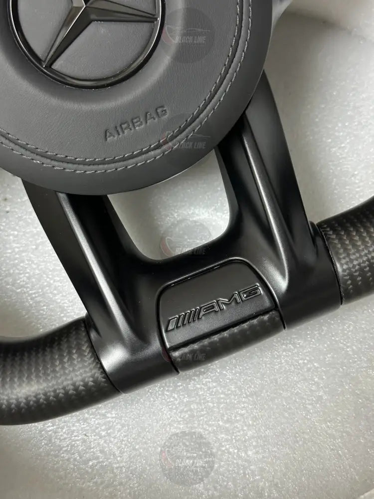 Volante Mercedes-AMG Deportivo en Fibra de Carbono y Cuero Perforado | Levas Mandos Multifunción Airbag y Diseño AMG