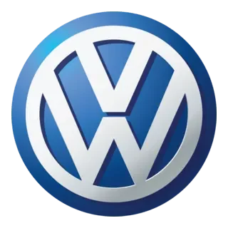 Blue and silver Volkswagen logo emblem.